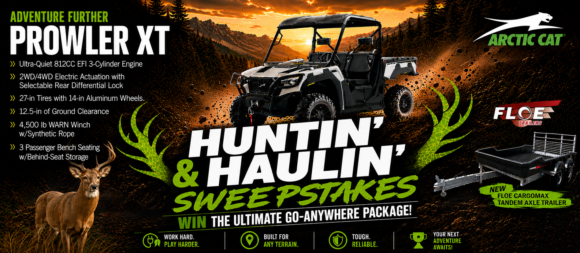 Arctic Cat Prowler and Floe CargoMax Trailer